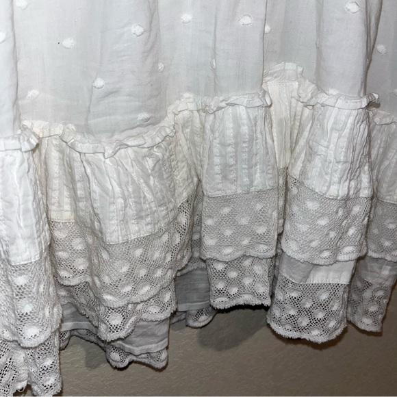 LoveShackFancy Adley White Lace Embroidered Mini Dress SZ L - Picture 11 of 12